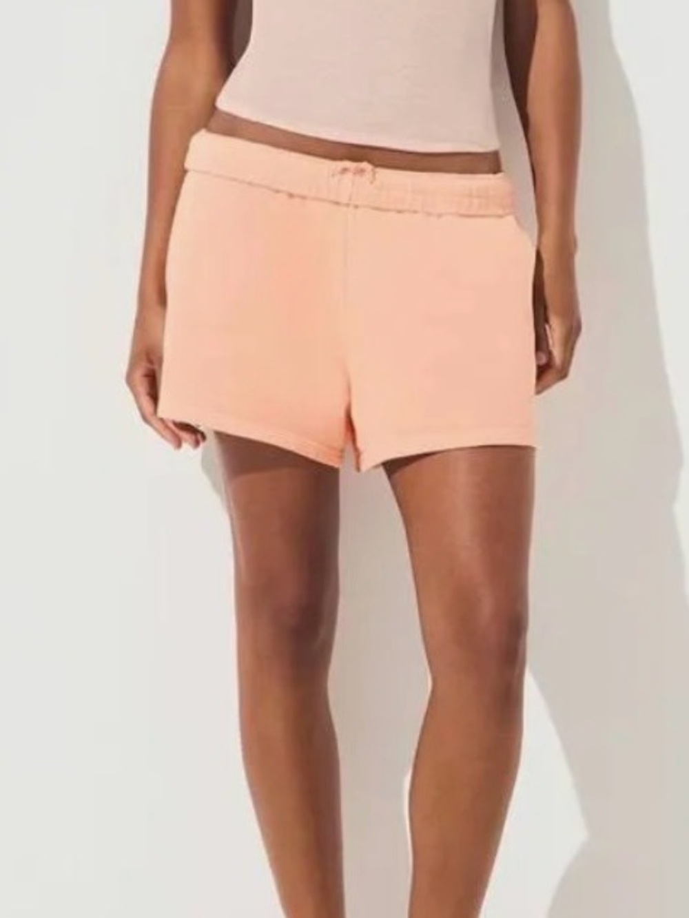 SKIMS french terry Drawstring Shorts in cantaloupe